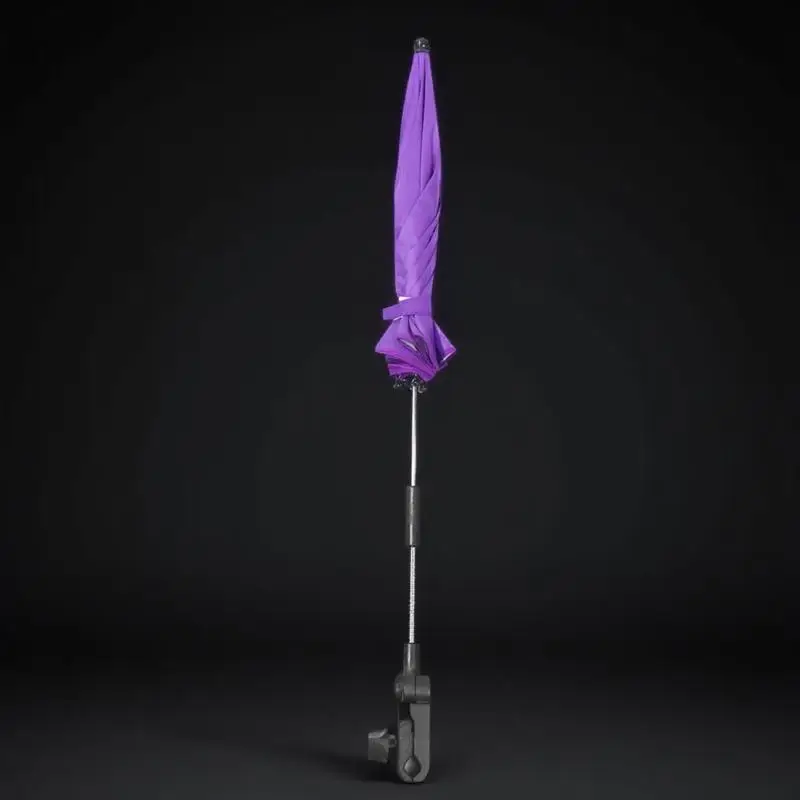 

Sturdy Baby Cart Sun Umbrella Easy Install Multi Angle Adjustable Uv Blocking Stroller Umbrella for Hot Purple