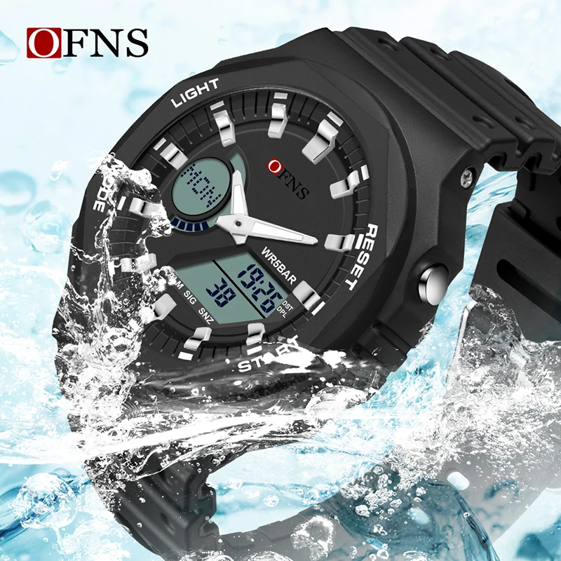 OFNS Top Brand G Style Outdoor Sports Watches Men LED Digital Watches Military Waterproof Electronic Watch Relogio Masculino