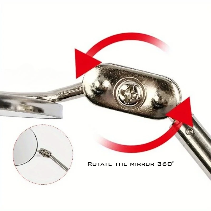 1Pcs Inspection Mirror 34" Extension 360° Rotation Extendable Telescopic Handle Retractable Lighted Tool on A Stick for Me