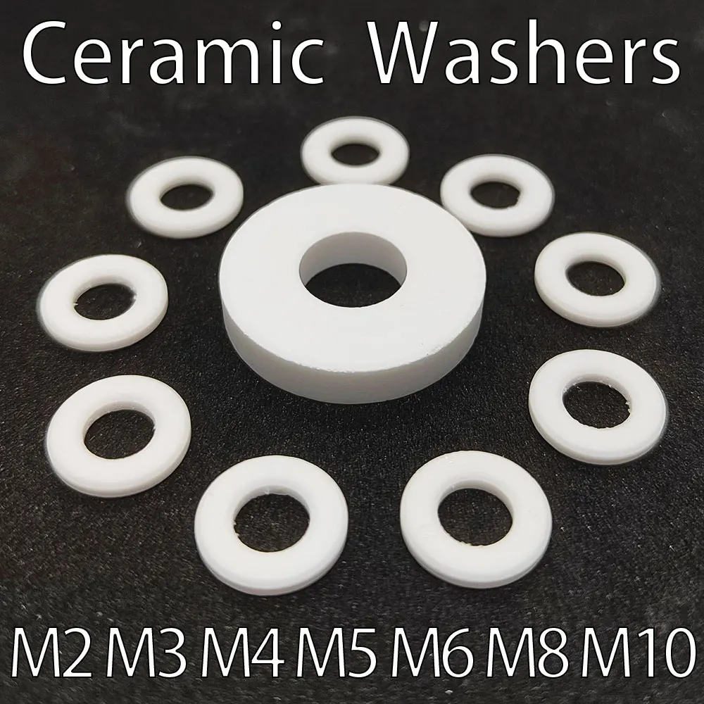 M2 M3 M4 M5 M6 M8 M10 Ceramic Washer Alumina Spacer High Temperature Resistant Gasket Ring Insulating Ceramic Sealing Oring