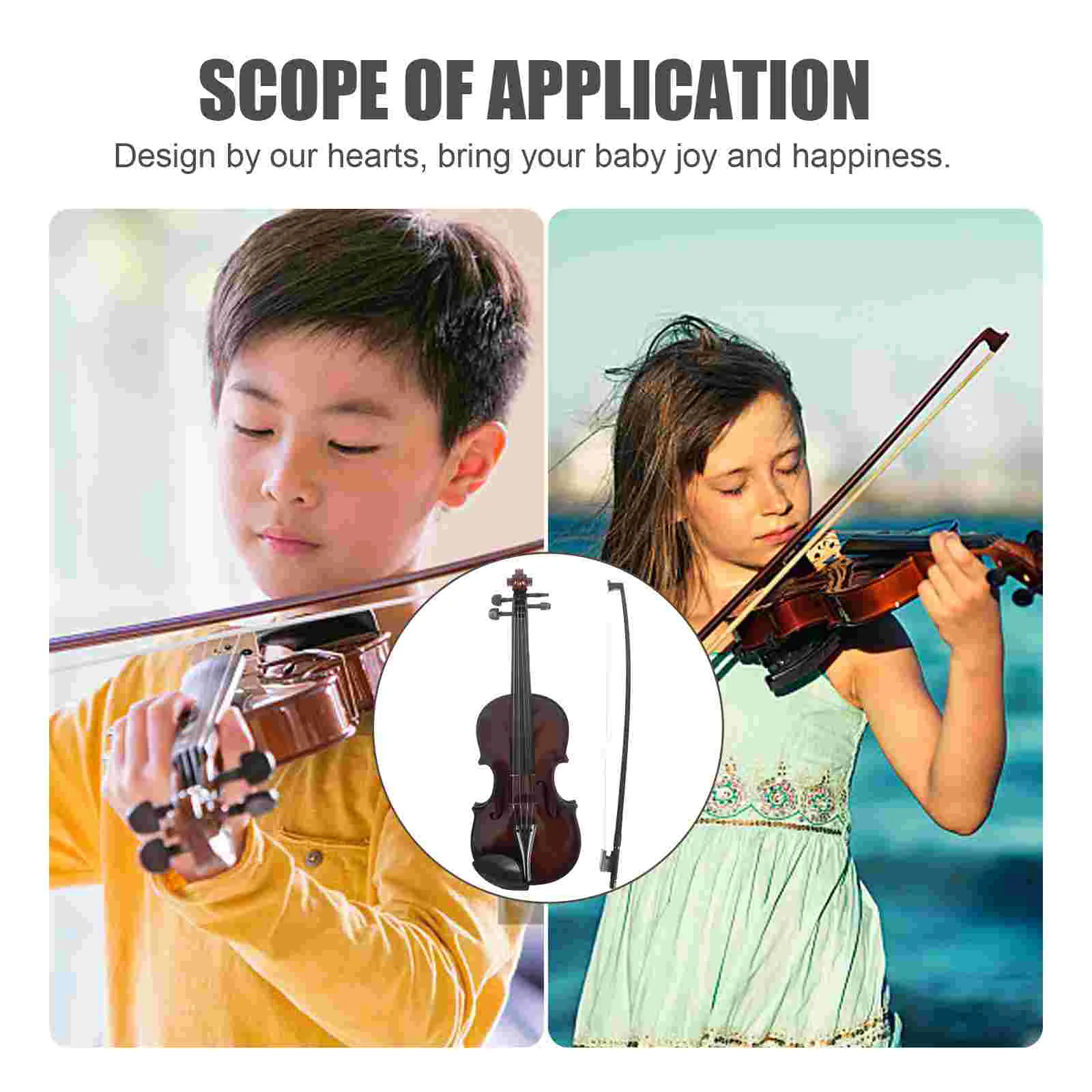 Simulated Violin Smooth Surface Musical Instrument for Kids Early Learning Toy Child Beginner Abs Plaything Children