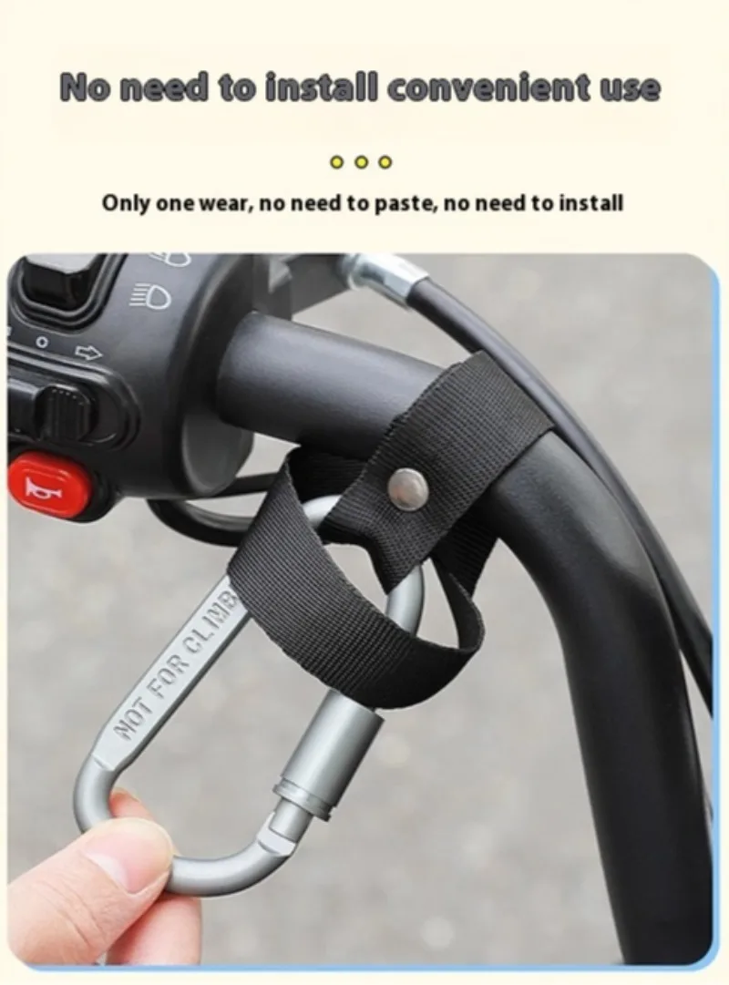 2PCS Universal Front Hook for E-Bike/Bike/Motorcycle, Helmet & Food Delivery Hanger, Rustproof No-Drill Mount, Easy Install