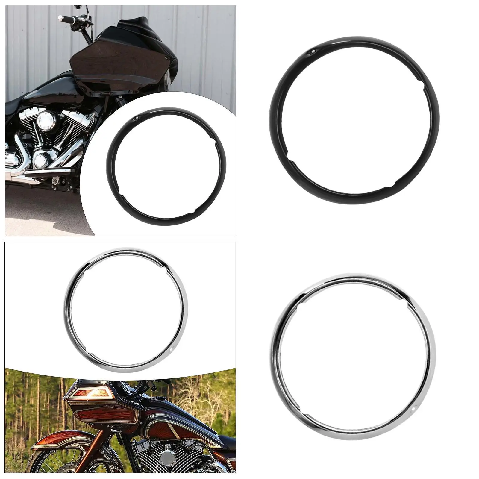 Motorcycle Headlight Lamp Trim Ring Cover, Headlight Assembly ,Repair Parts, Headlight Trim Ring Easy to Install
