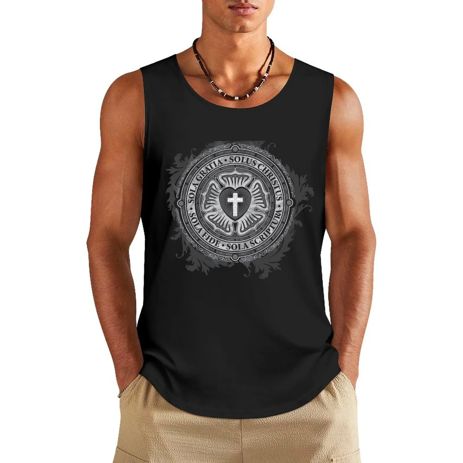 

Luther Rose Christian Luther Seal Tank Top Male vest Muscle fit Vests