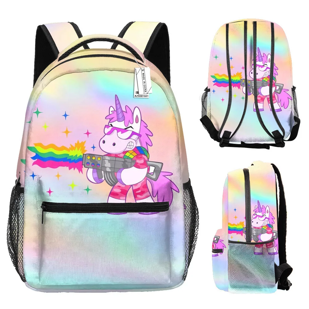 

Classic Novelty Cool unicorn student Bookbag Notebook Backpacks 3D Print Oxford Waterproof Boys/Girls Travel Backpacks