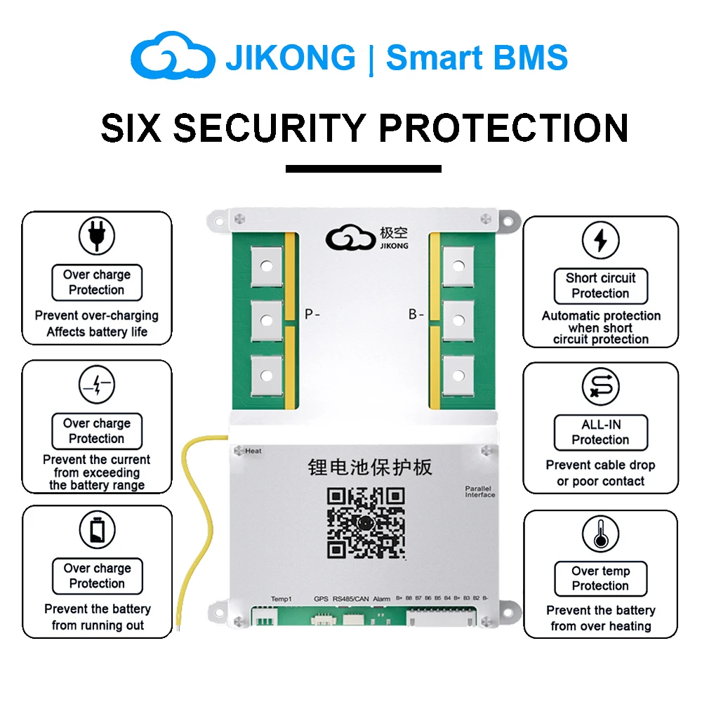 Smart JIKONG BMS Active Balance BMS 3S 4S 5S 6S 7S 8S 12V 24V 300A BMS for Li-ion Lifepo4 Lto Battery Balance Board Bluetooth BT