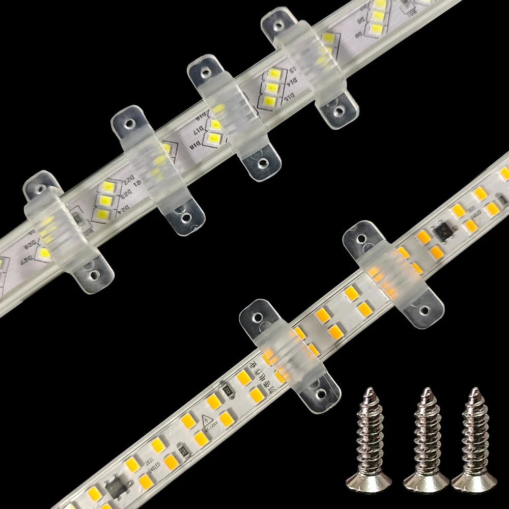 10mm-16mm LED Strip Plastic Buckle Fixing Clips High Quality Flexible Accessories For 110V 220V 5050 2835 Light Tape 5PCS-100PCS