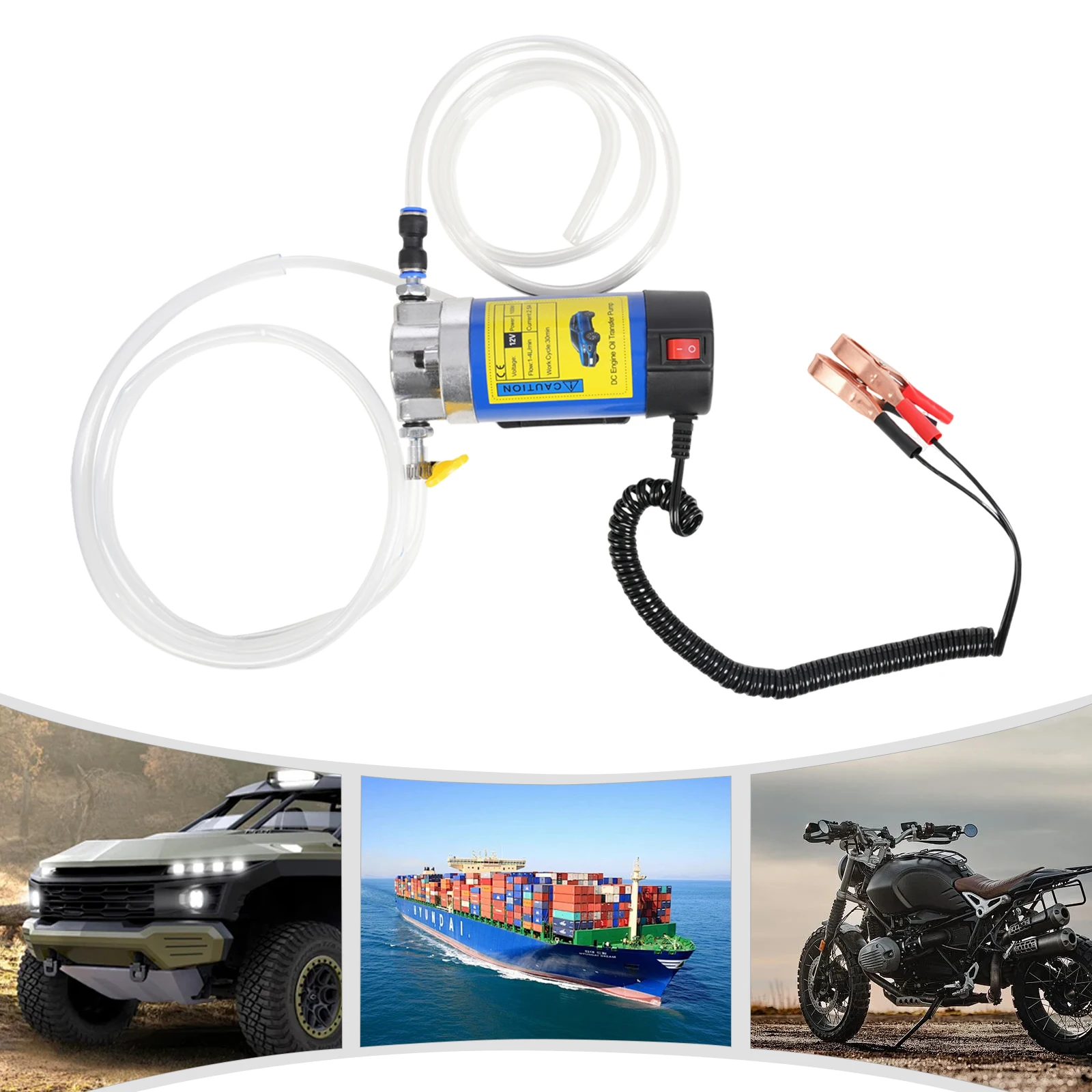 12V Portable Gear Oil Extractor Pump PE and PVC Freestanding Engine Oil Transfer Pump