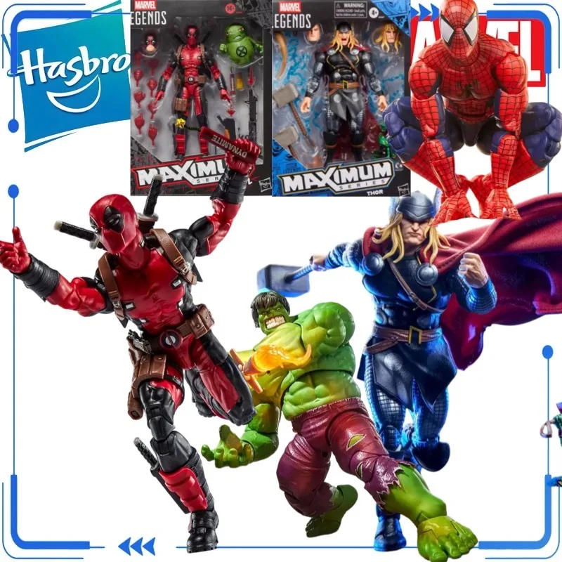 Figurines d'action authentiques Hasbro Marvel Legends Maximum Series Deadpool Hulk Spider-Man Thor 6 pouces, modèle de collection, en stock