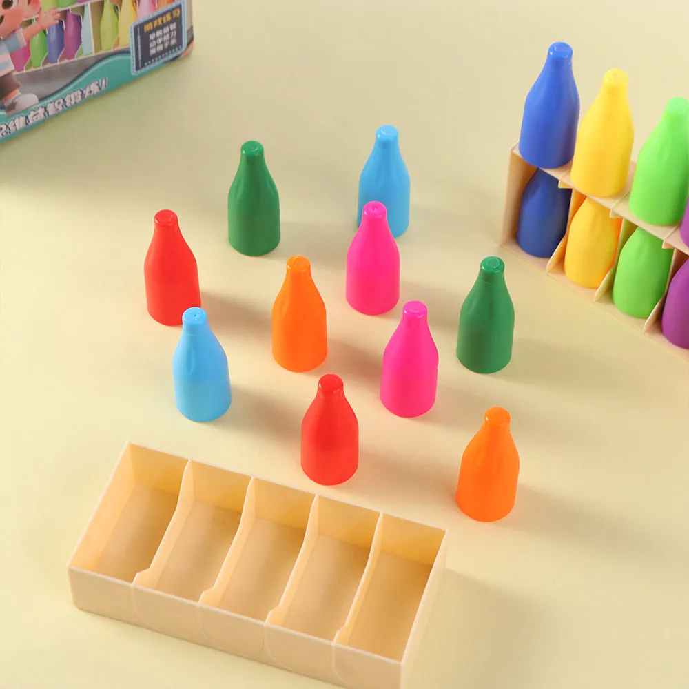 2Set Creative Bottle Matching Game Interactive Logical Thinking Montessori Color Sorting Memory Training Innovative Thinking