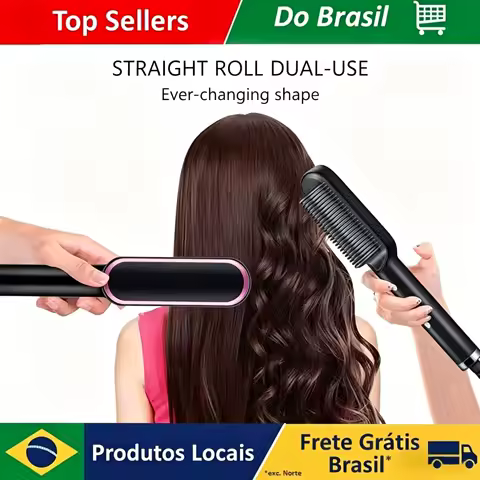 Alisador de Cabelo Profissional com Aquecimento Rápido, Escova Elétrica Multifuncional para Cuidados Pessoais