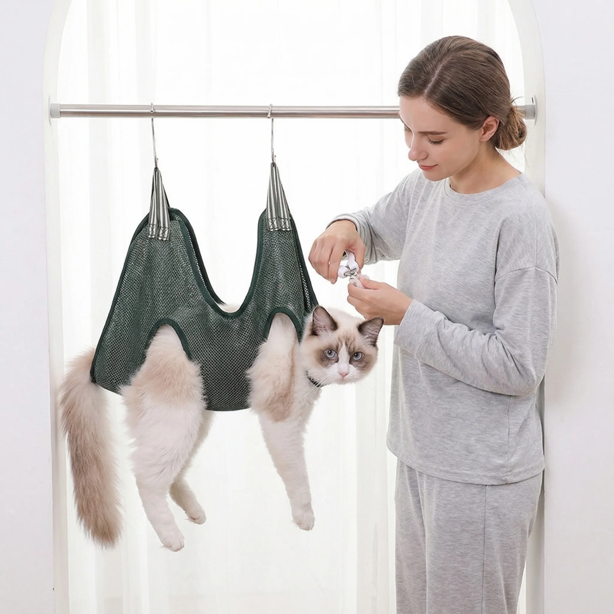 Cats Grooming Hammock Cat Dog Nail Trimming Restraint Bag Anti