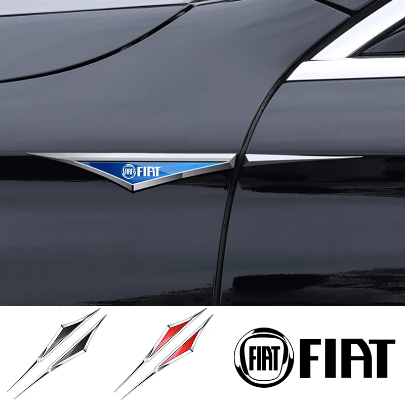 2pcs Car side door body front door metal modified decorative stickers accsesories for Fiat punto abarth 500 stilo ducato palio