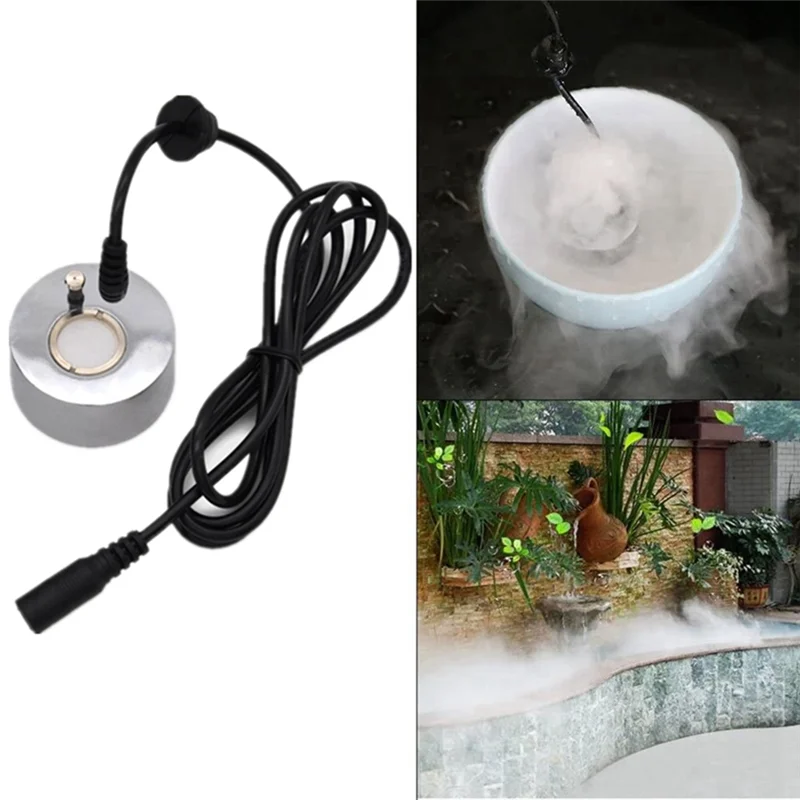 Mist Maker Fogger Ultrasonic Humidifier 3 ชิ้น Atomizing หัวน้ําพุ Pond หมอก Atomizer Air Humidifier EU Plug
