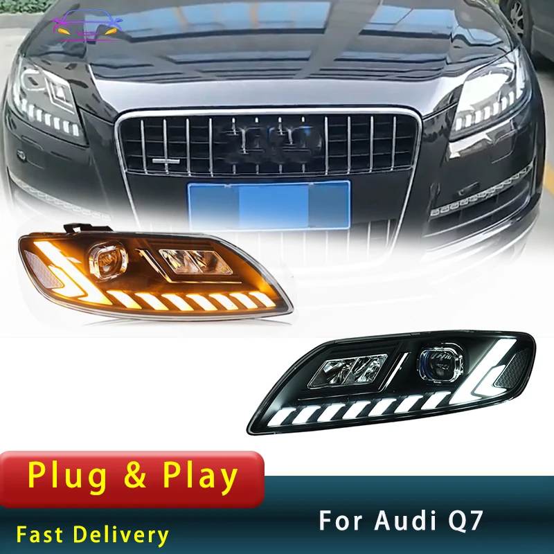 

Headlight For Audi Q7 2006-2015 Upgrade New Design Styling Laser Lens LED DRL Marquee Dynamic Turn Signal Head Lamp Car Accesory