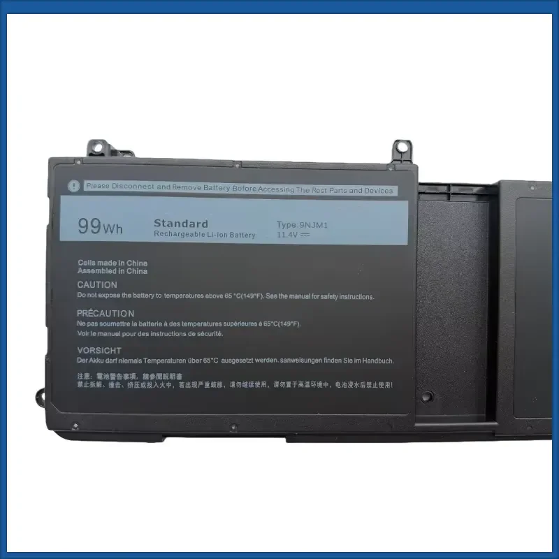 High-Quality New 9NJM1 68Wh 11.4V Battery for Dell Alien 17R4 17R5 ALIENWARE 15R3 15R4 P31E P69F 44T2R MG2YH Laptop Batteries