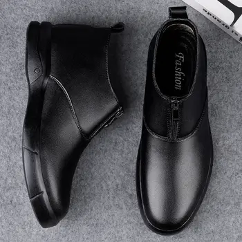 8 best sales Botas de piel auténtica para hombre - №2