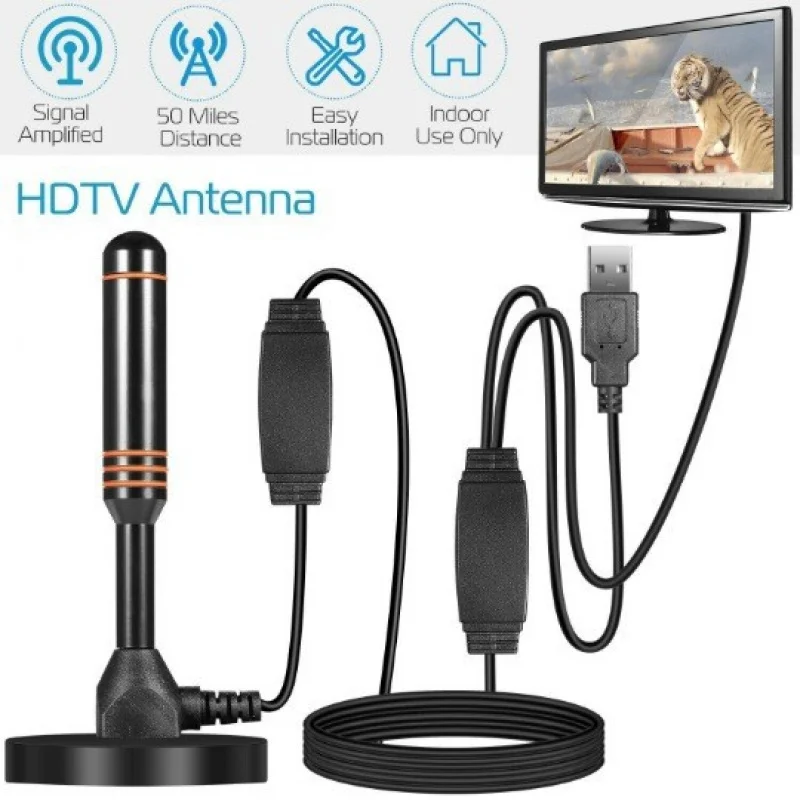 Digital TV Antenna with Secondary Amplification High Gain Ground Wave Receiver