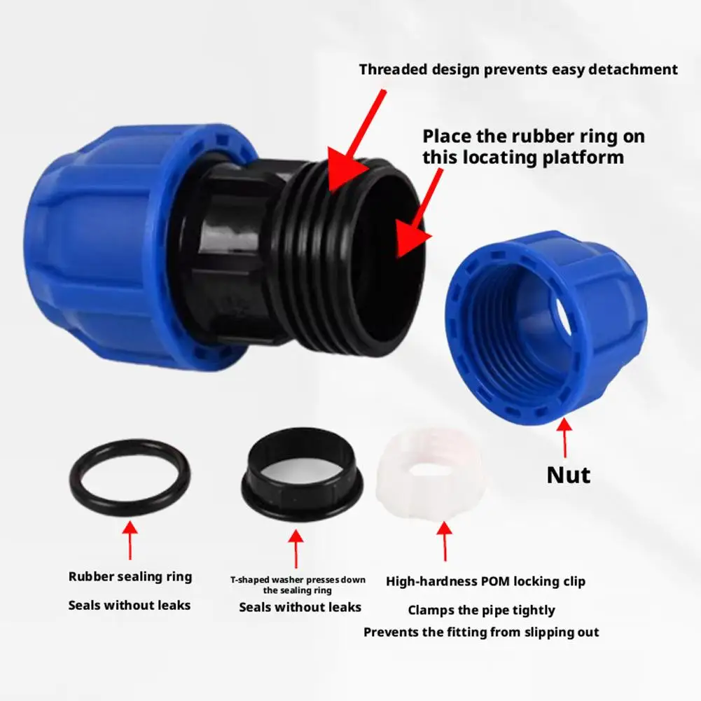 20mm PE Quick Connect Ball Valve Tool-Free Push Fit Water Shut Off Valve, UV Resistant High Pressure Pipe Switch for Garden