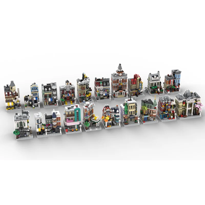 6911 buah MOC micro-modul set lengkap koleksi pemandangan kota DIY Model Building Blocks Mainan Hadiah Ulang Tahun