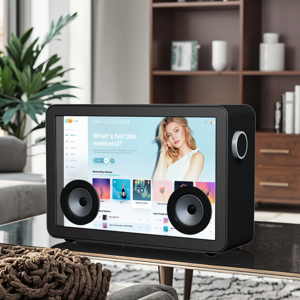

Portable High-Power Speaker Transparent LCD Display Mini USB Indoor Subwoofer Professional Mechanical Smart Speaker