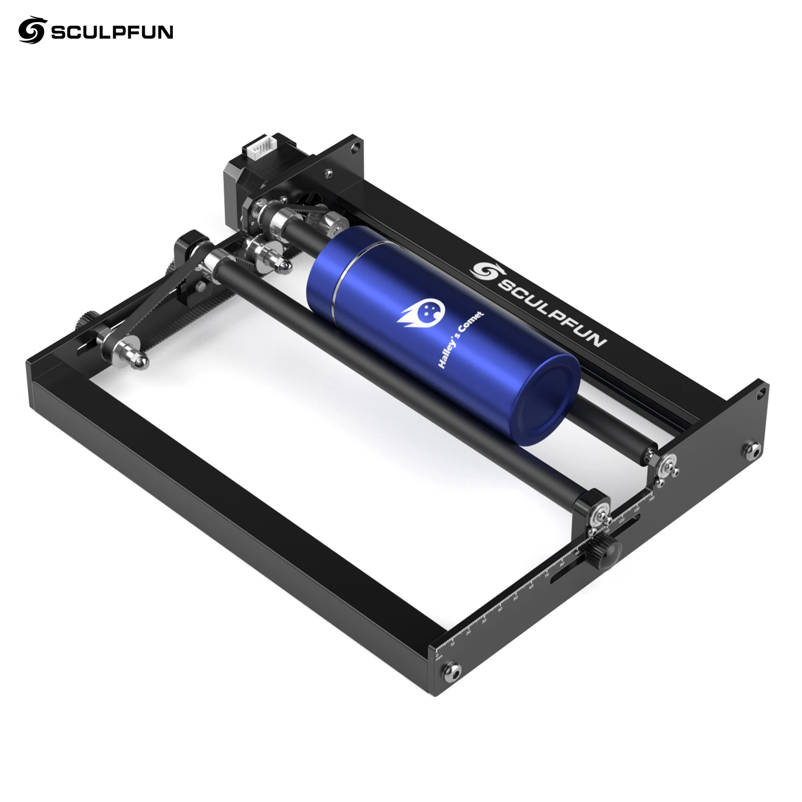 SCcorde PFUN-Graveur laser à distance, rouleau distant à axe Y, rotation à 360 ° pour un diamètre de gravure différent de 6 à 150mm