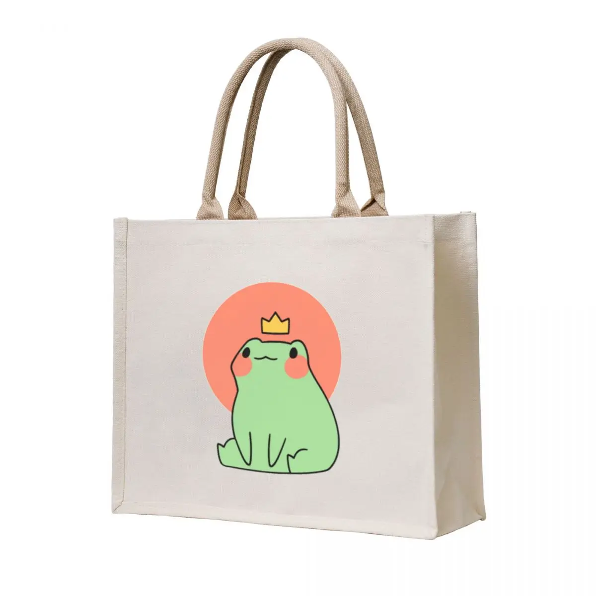

cute frog in crown Tote Bag shoping bag tote bag men's Shopper Women's shopper