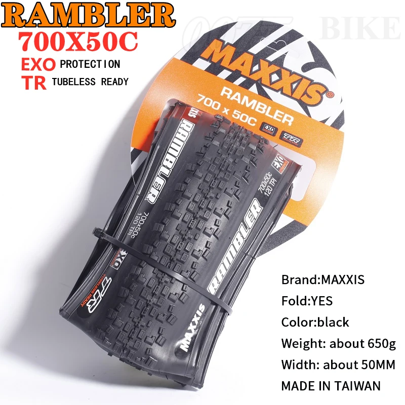 MAXXIS RAMBLER TUBELESS 700x38C/40C/45C/50C 650x47B 27.5x1.5 GRAVEL/ADVENTURE  And Dirt Road Racing Tire of Bicycle