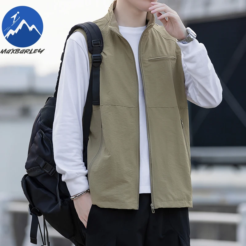 maxbarley-新しいノースリーブジャケットベスト男性ハイキング狩猟釣り防水ワークベスト-2026-春カジュアルスポーツ通気性ジャケット