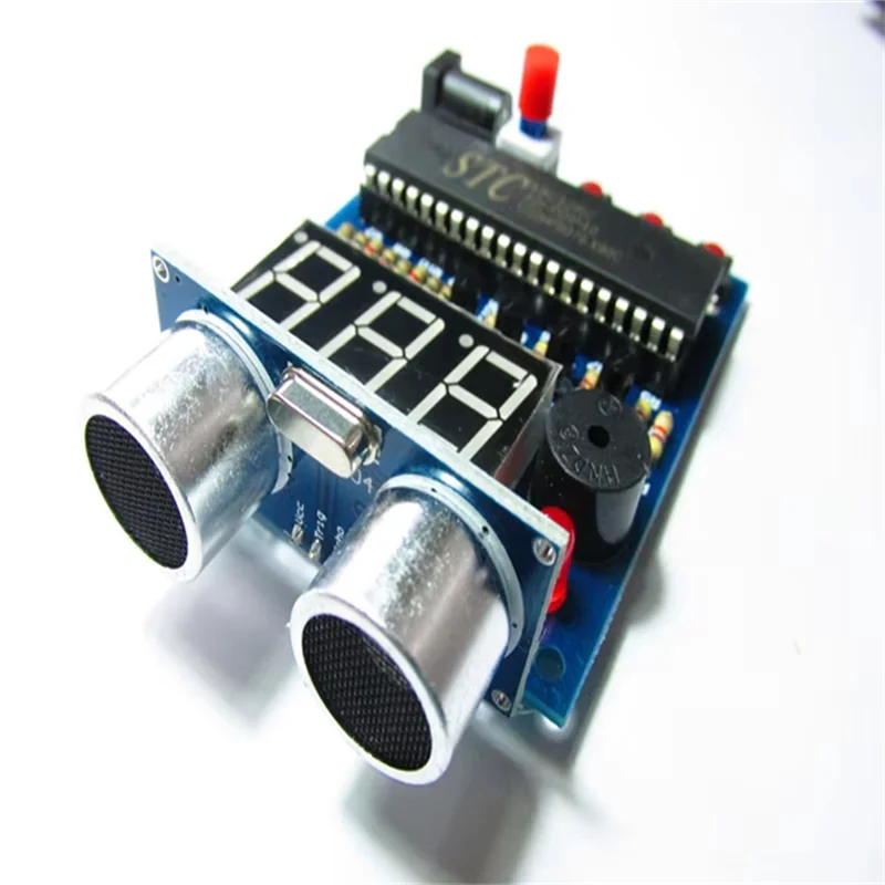 B34B-Parking Sensor Alarm Module 51 Single-Chip Microcomputer HC-SR04 Ultrasonic Distance Measuring Equipment DIY Kit