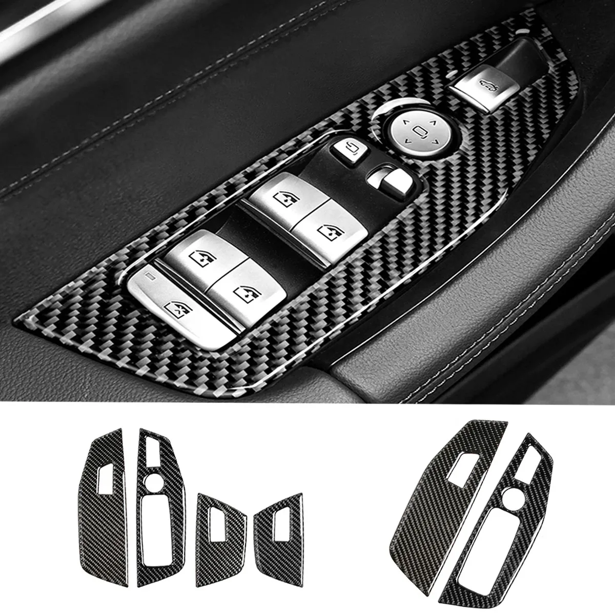 

For BMW G01 2018-2020 G02 2019-2020 X3 X4 Series Auto AccessoriesCar Window Lift Switch Button Panel Decor Sticker Carbon Fiber