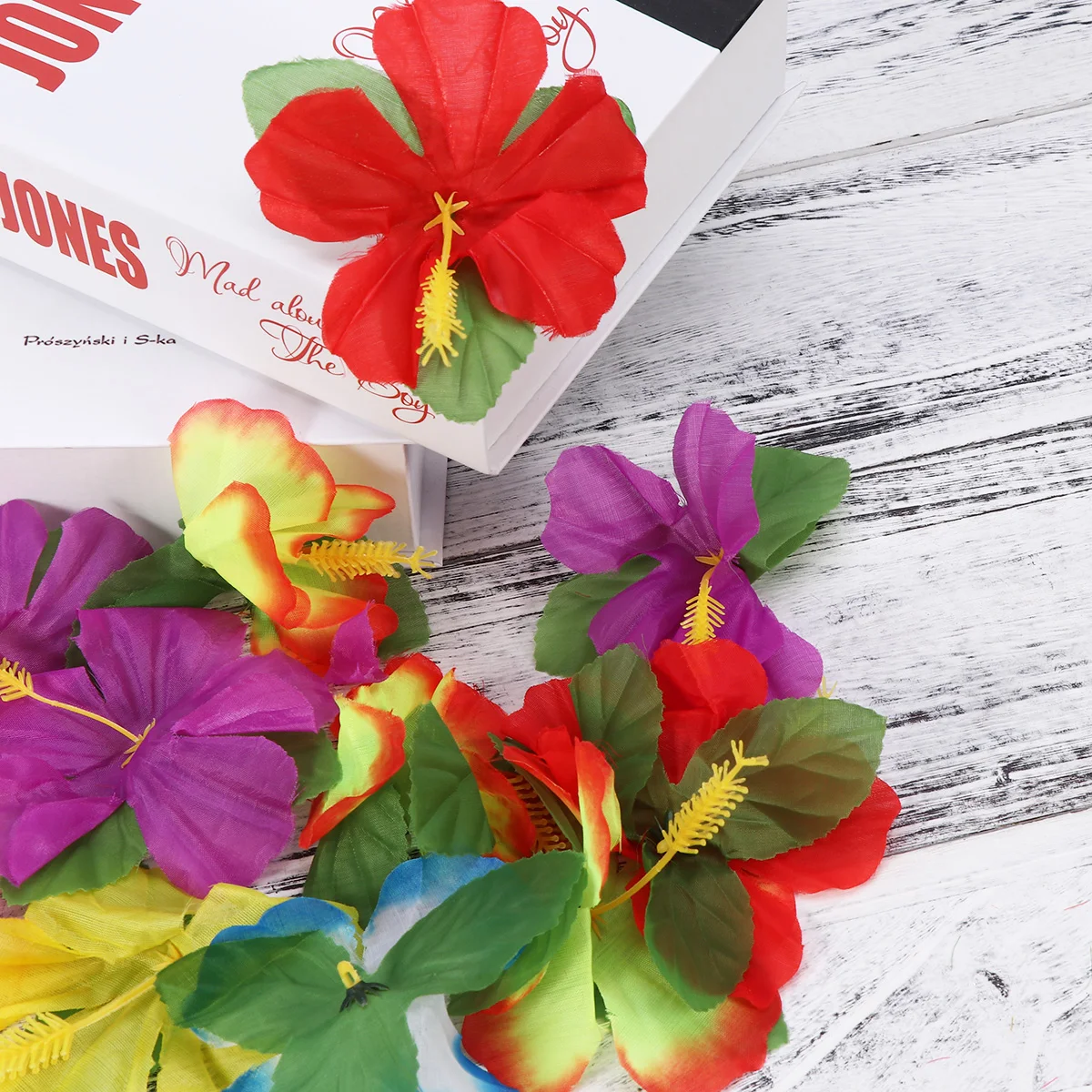 

24 Pcs Fake Flowers Hibiscus Decorate Artificial Hibuscus Bouquet Decoration Hawaiian