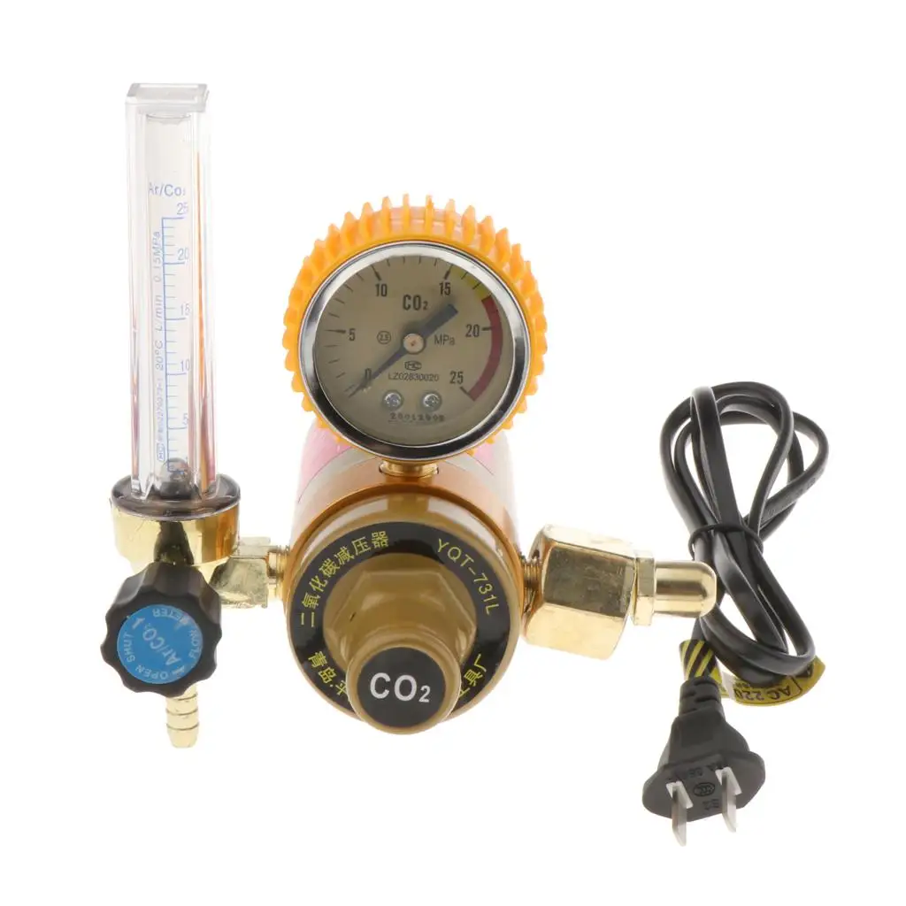 เกจวัดแรงดันแก๊สคาร์บอนไดออกไซด์ CO2 สำหรับงานเชื่อมทองเหลือง 15Mpa