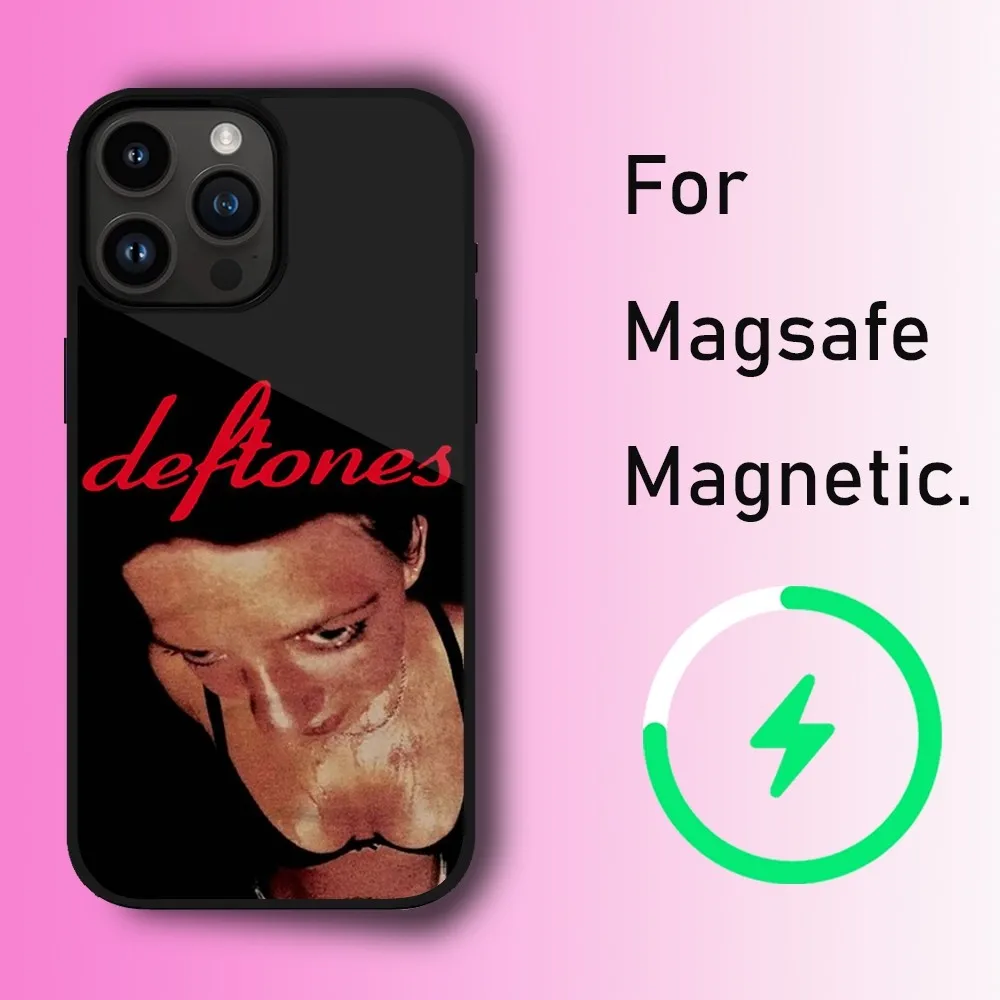 Rock Band D-Deftones Phone Case For iPhone 11 12 13 14 15 Max Plus Pro Wireless Magnetic Magsafe Charging Shell