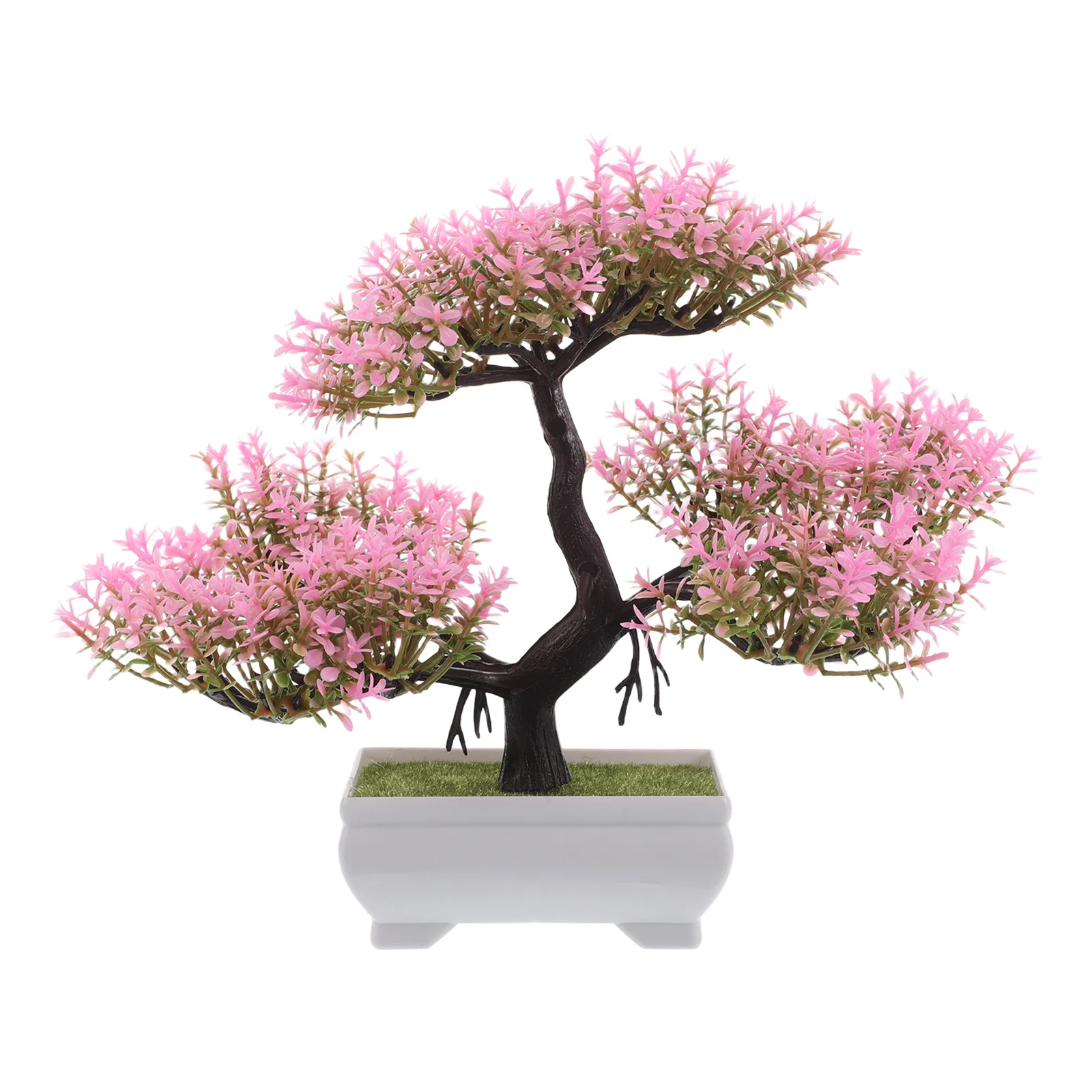 Artificial Plant Bonsai Tree Realistic Simulation Cherry Blossom Small Flower Potted Desktop Decor Low Maintenance Portable