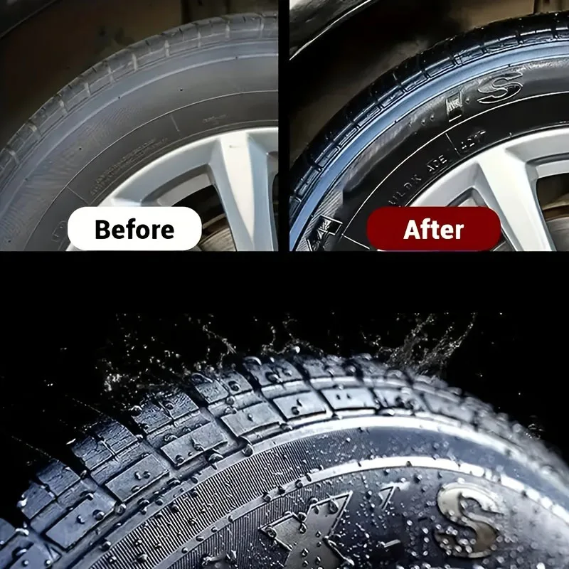 Car Tire Plastic Shine & Protection Wax - Durable Car Tire Gloss Enhancer, Anti-Aging Maintenance Coating for Long-Lasting Shine
