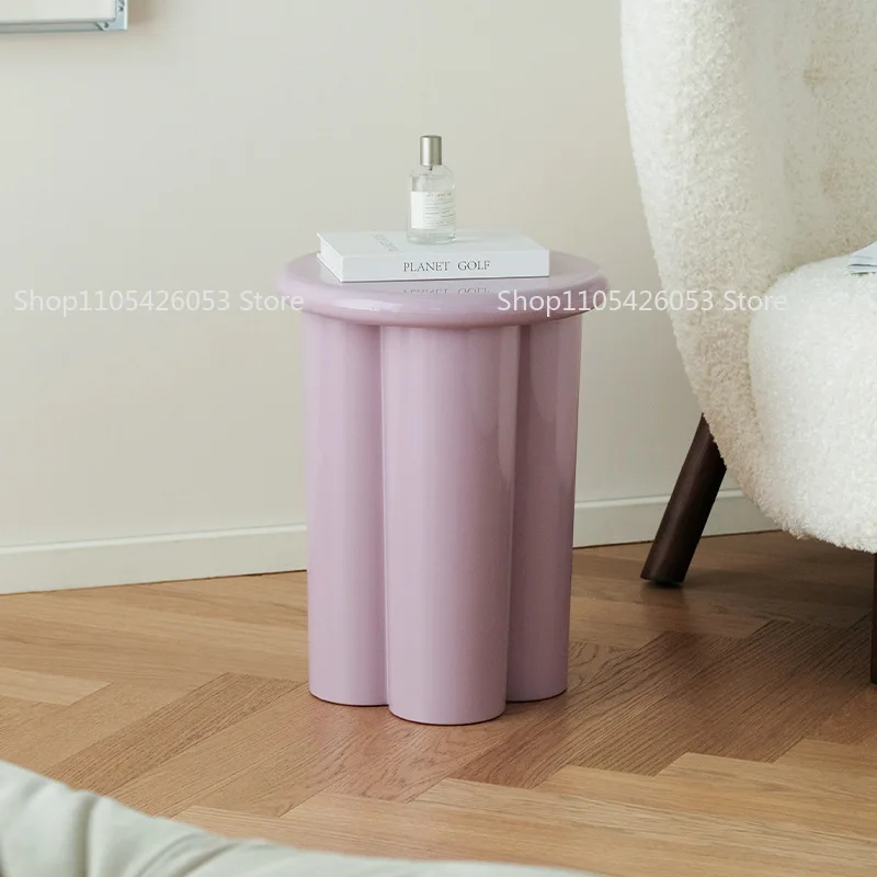 French simple retro corner table creative designer coffee table side table hotel bed and breakfast living room round sofa small