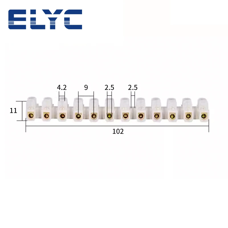 10PCS X3 0512 5A Screw Terminal Strip Connector Electric 12 Pole terminal block Strips 380V U H Type DIY plastic barrier