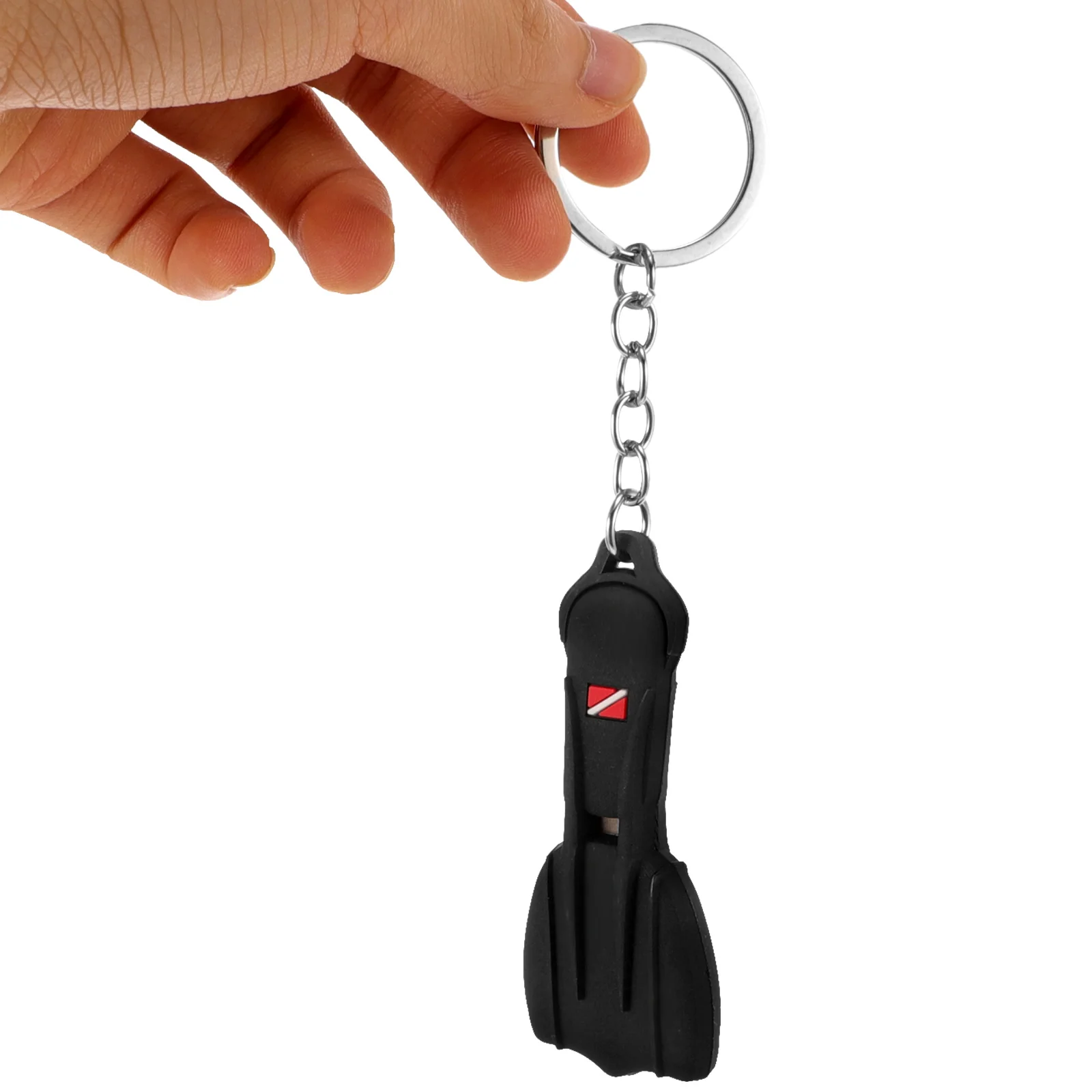 

Sports Gifts Diving Fin Keychain Theme Ring Decorate Souvenir Black Backpack Pendant Decorative Rings