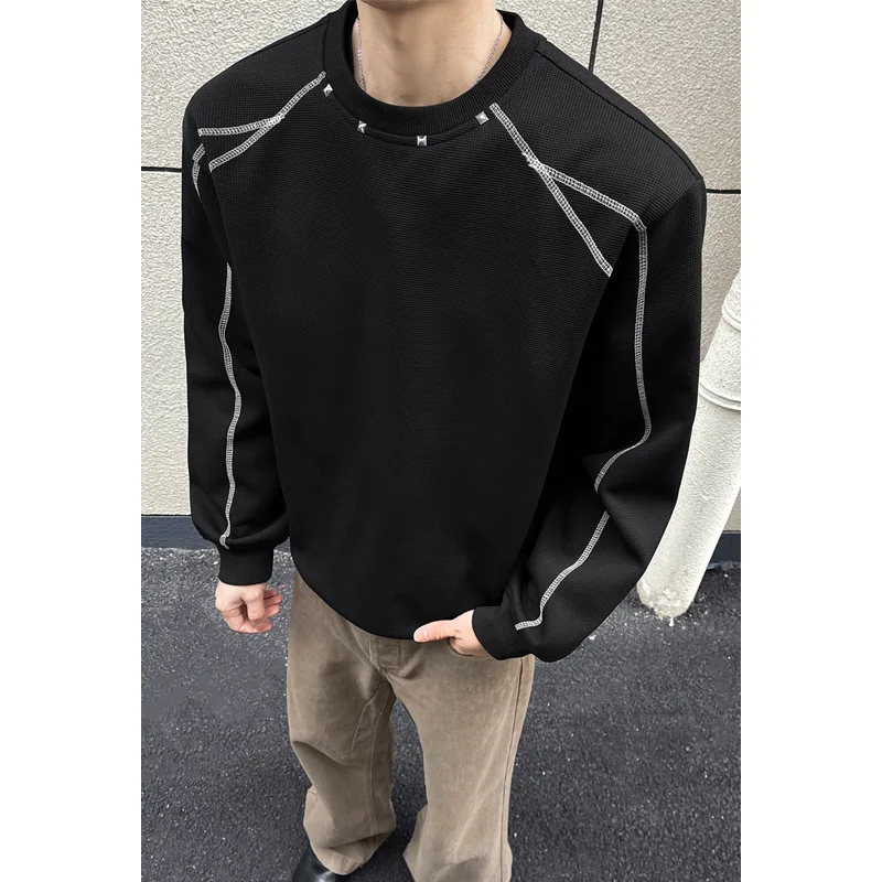 T-shirt Handsome Crew Neck Sweatshirt Fashionable Comfortable Spring New Man Personality All-matching Loose Casual