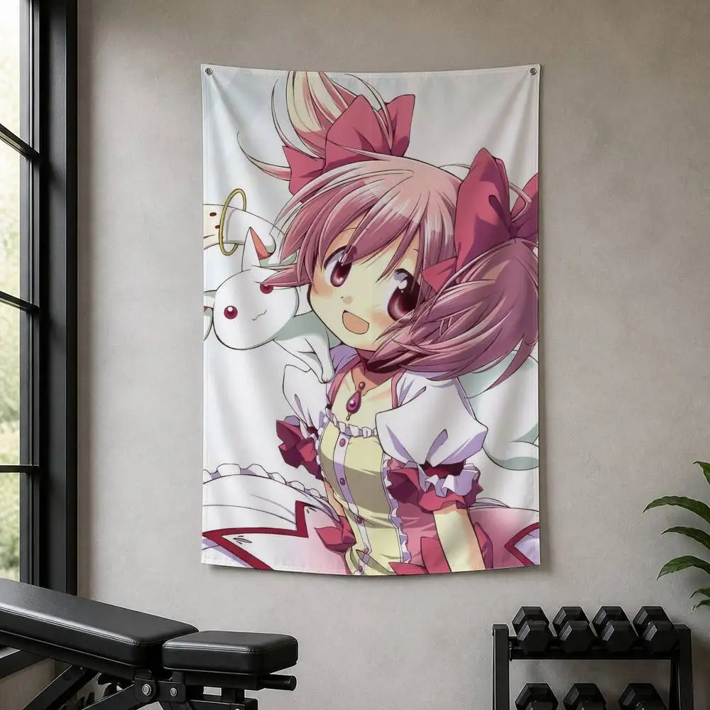 Madoka Magica  Decorative Wall Flag Banner for Home Garden Garage Indoor Outdoor Decor