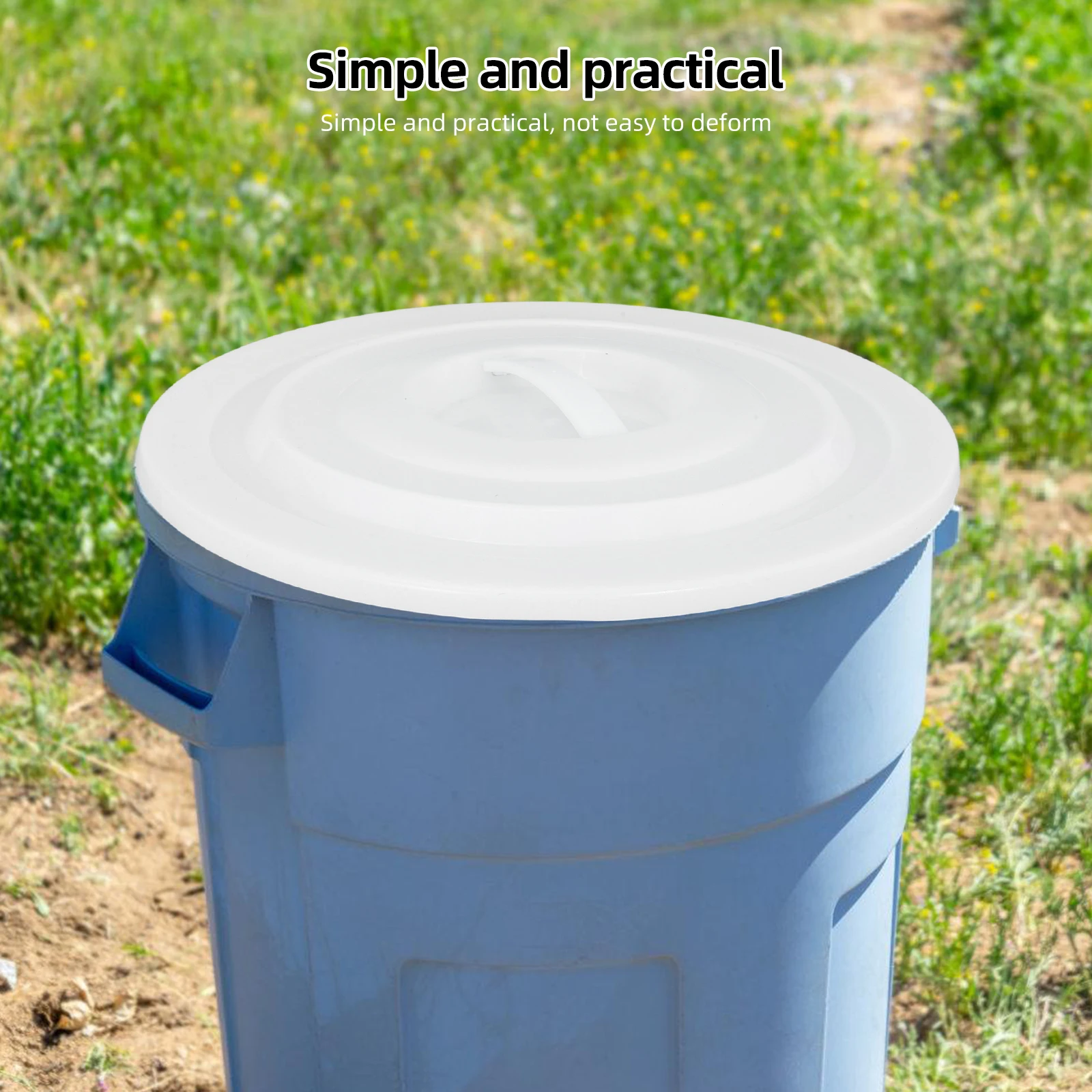 

Trash Can Lid Cover Replacement Plastic Outdoor Bucket Garbage Round Recycle Bin Sealed Odor Resistant Easy Install