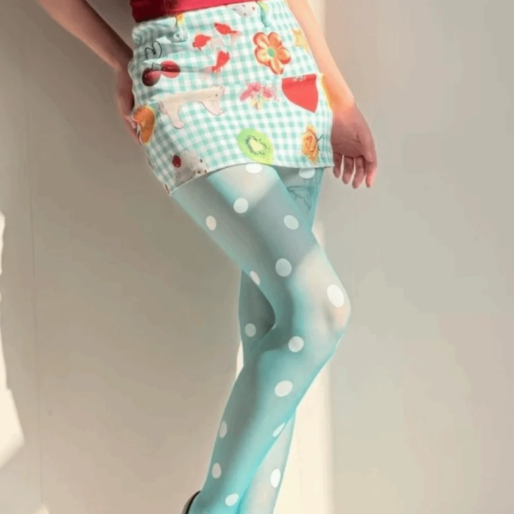 Sexy Ultra-thin Polka Dot Stockings Y2K Translucent Polka Dot Tights Sweet Trendy Sheer Pantyhose Women Fashion