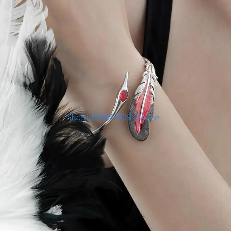 5asd فريدة من نوعها الحرفية ريشة سبيكة الإسورة تناسب المجوهرات المخصصة لها #3