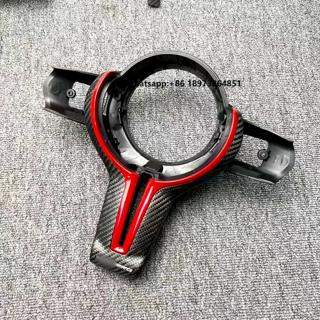 

Customized Car Interior Accessories T-Back Carbon Fiber Steering Wheel Button Trim Cover for F G Series F30 F80 G20 G30 G80