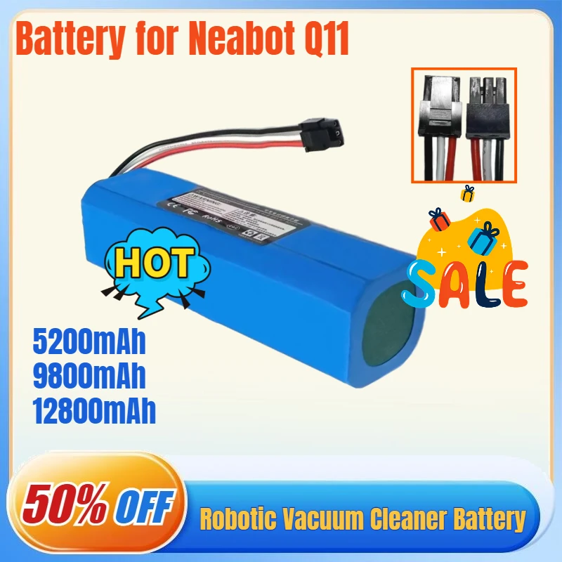 

2026 5200 мАч-9800 мАч-12800 мАч литий-ионная аккумуляторная батарея для робота-пылесоса Neabot Q11 Bateria 14,4-14,8 В