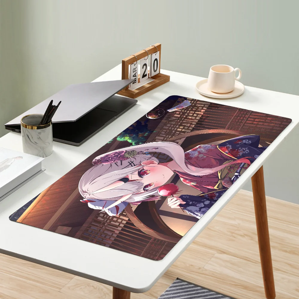 Nakiri Ayame Mousepad Mouse Mat Desk Mat With Pad Gaming Accessories Prime Gaming XXL Keyboard Pad Padding Mat