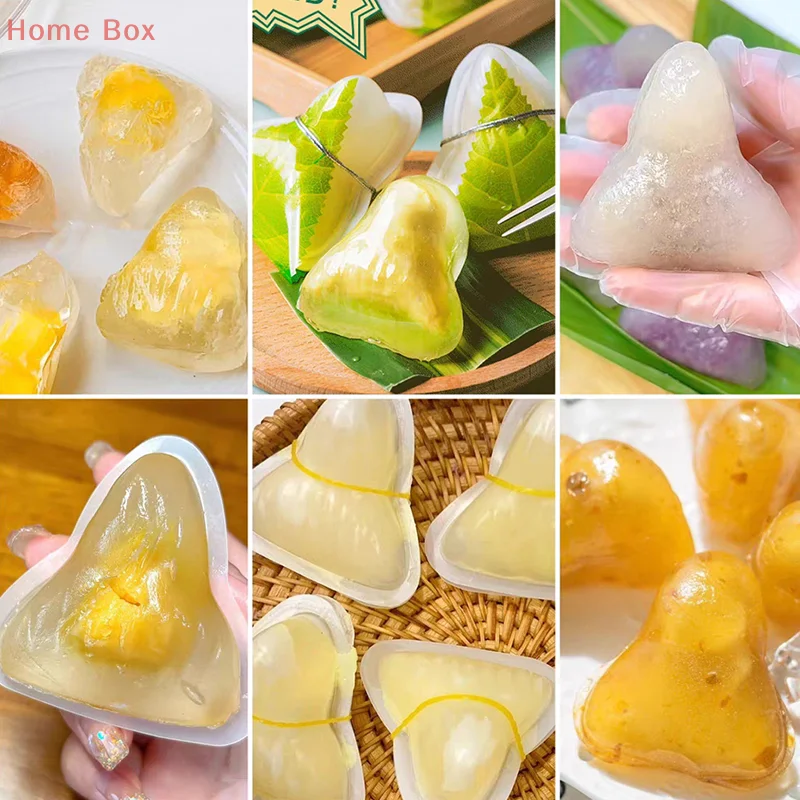 Moldes de cristal Zongzi de 20 piezas, triángulo Zongzi Sushi Mochi, pudín, postre, caja de embalaje, utensilios de cocina, arroz Durian