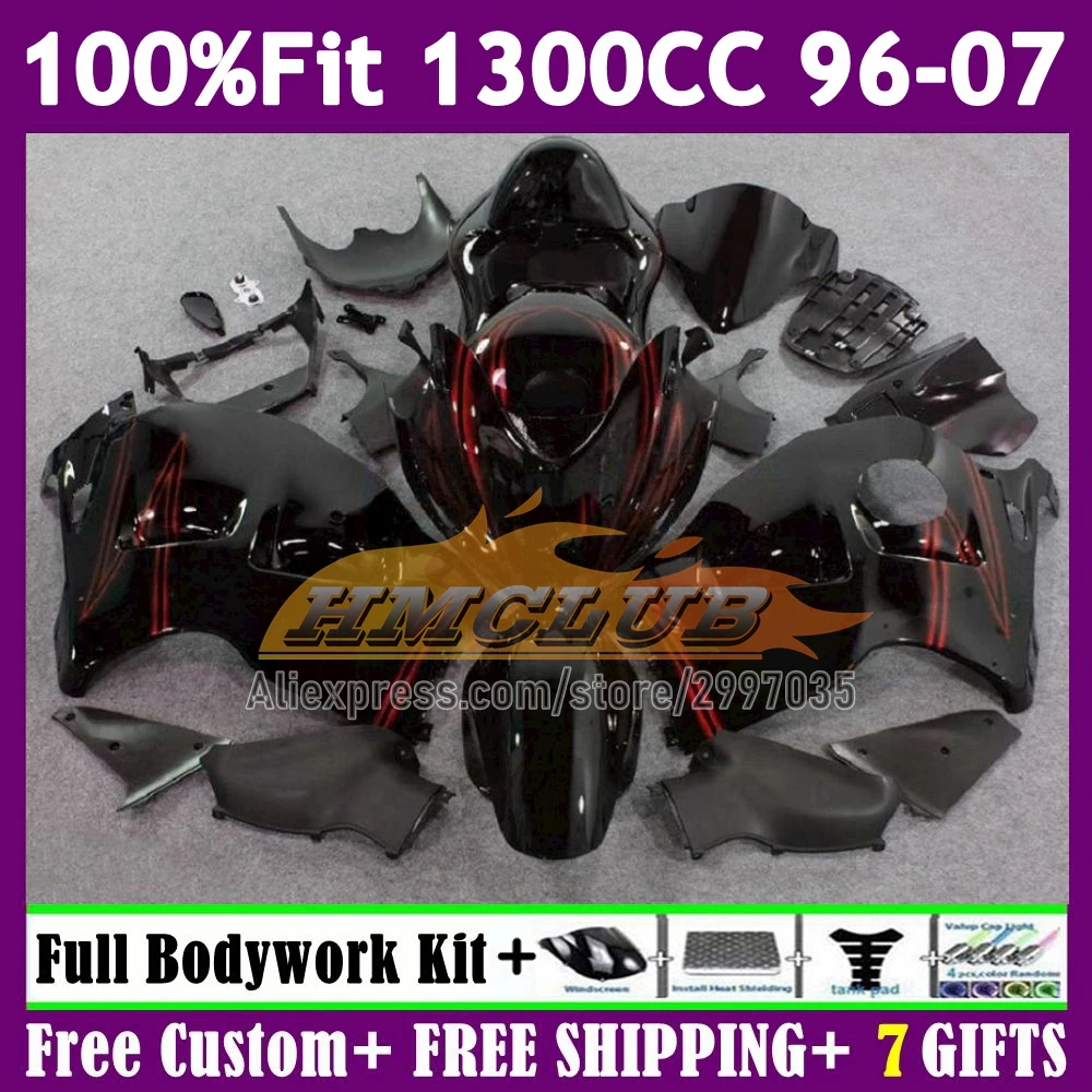 Injection For SUZUKI Hayabusa GSXR1300 GSXR 1300 CC 160No.74 black red GSXR-1300 96 97 98 99 00 01 02 03 04 05 06 07 Fairing