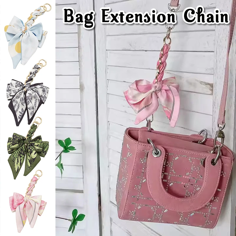 

Adjustable Bag Extension Chain Strap Shoulder Armpit Crossbody DIY Lengthener for Women Bows Pendant Decorative Hanging